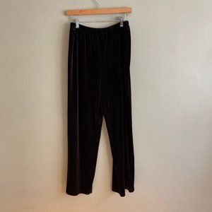 Vintage High Waisted Black Velour Elastic Pants M